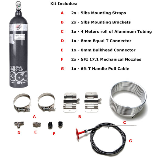 Lifeline Zero 360 SFI 5lb Racing Fire System - Aluminum Tubing - ZERO FK