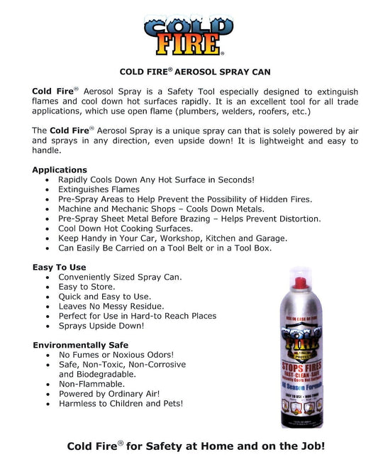 Cold Fire Aerosol Spray Can Fire Extinguisher