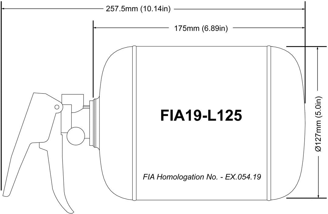 Formula Car Fire System 1.25Ltr. FIA Certified FIA19L125 Augusta