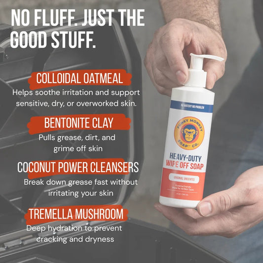 Funky Monkey Heavy Duty Waterless Hand Cleaner in a bottle, designed for effective hand cleaning without water.