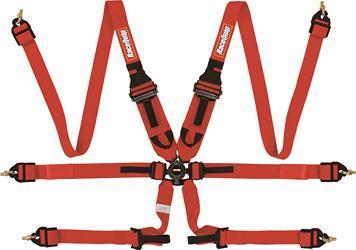 6pt Harness Camlock P/D HNR Red FIA 855015 - Augusta Motorsports Racing Fire Systems