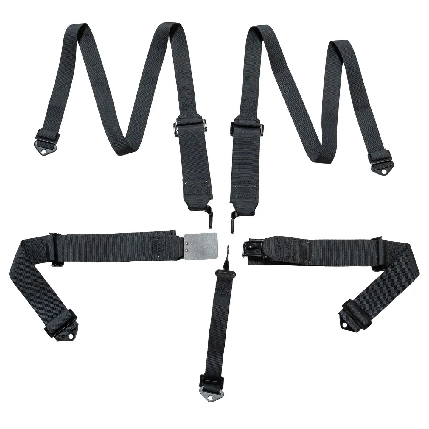 ZAMP UTV off-road racing seat harness with 5-point pull-up design, SFI 3/2 rating, black straps and secure buckle system
