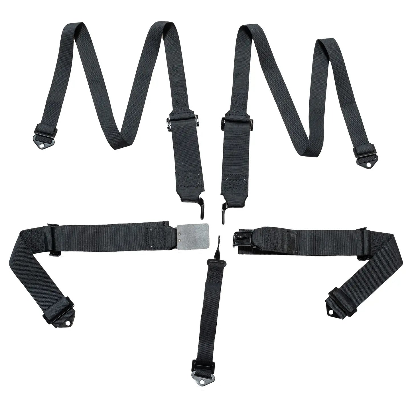ZAMP UTV off-road racing seat harness with 5-point pull-up design, SFI 3/2 rating, black straps and secure buckle system