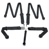 ZAMP UTV off-road racing seat harness with 5-point pull-up design, SFI 3/2 rating, black straps and secure buckle system