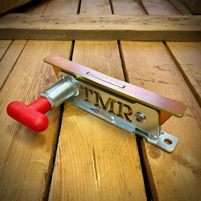 TMR Custom USA Rapid Release Fire Extinguisher Mount for portable handheld fire extinguishers, designed for auto and shop use