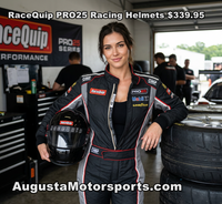 RaceQuip Pro25 racing full face helmet with SA2025 certification, featuring a sleek design and secure fit for motorsport safety.