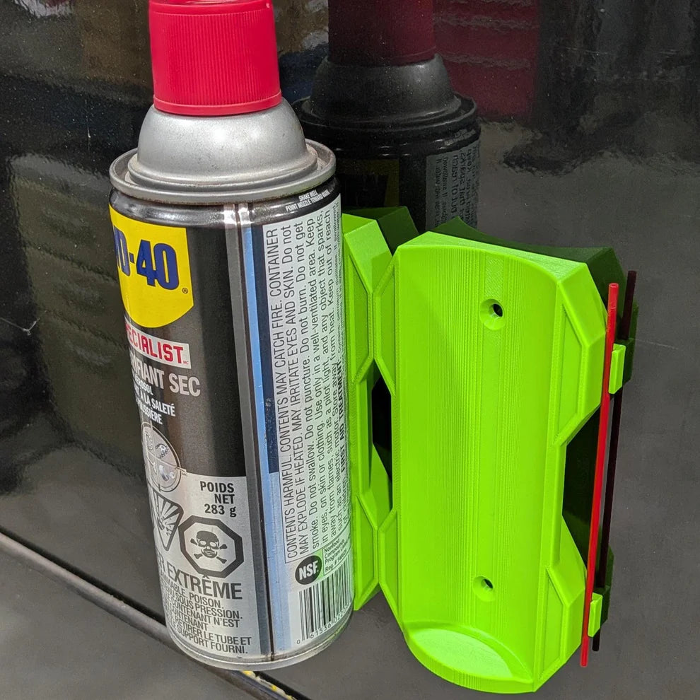 Magnetic Aerosol Can Tool Box Holder with Straw Storage
