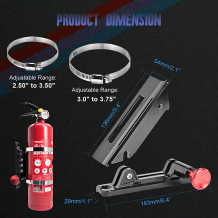 Jeep UTV Off-Road Fire Extinguisher with Quick Release Mount - Augusta Motorsports Racing Fire Systems