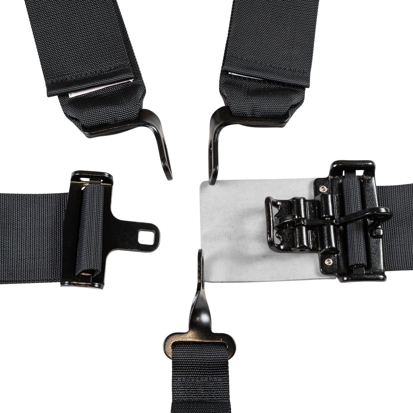 ZAMP racing harness seat belt with 5-point latch link, safety restraint for racing and high-performance vehicles.
