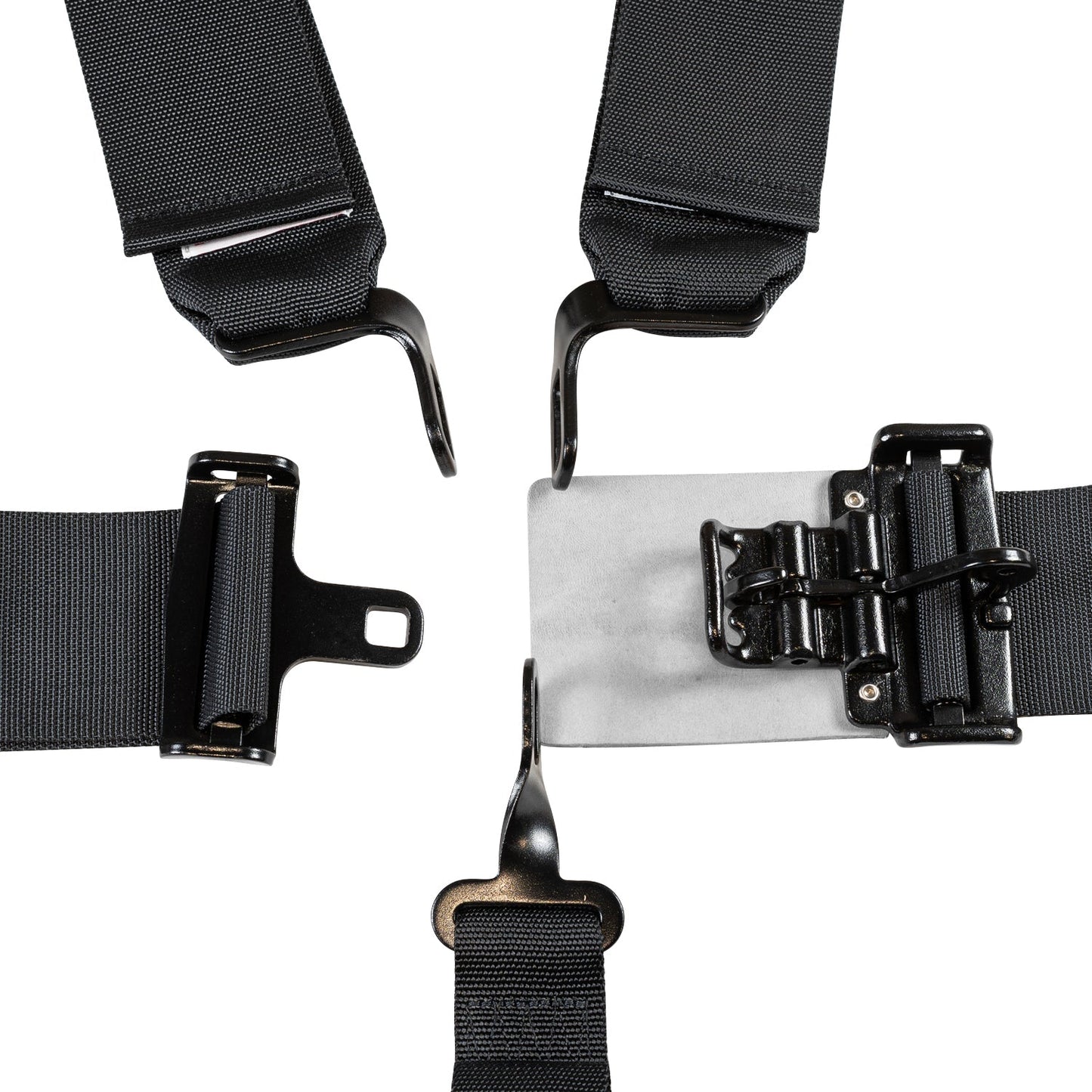 ZAMP racing harness seat belt with 5-point latch link, safety restraint for racing and high-performance vehicles.