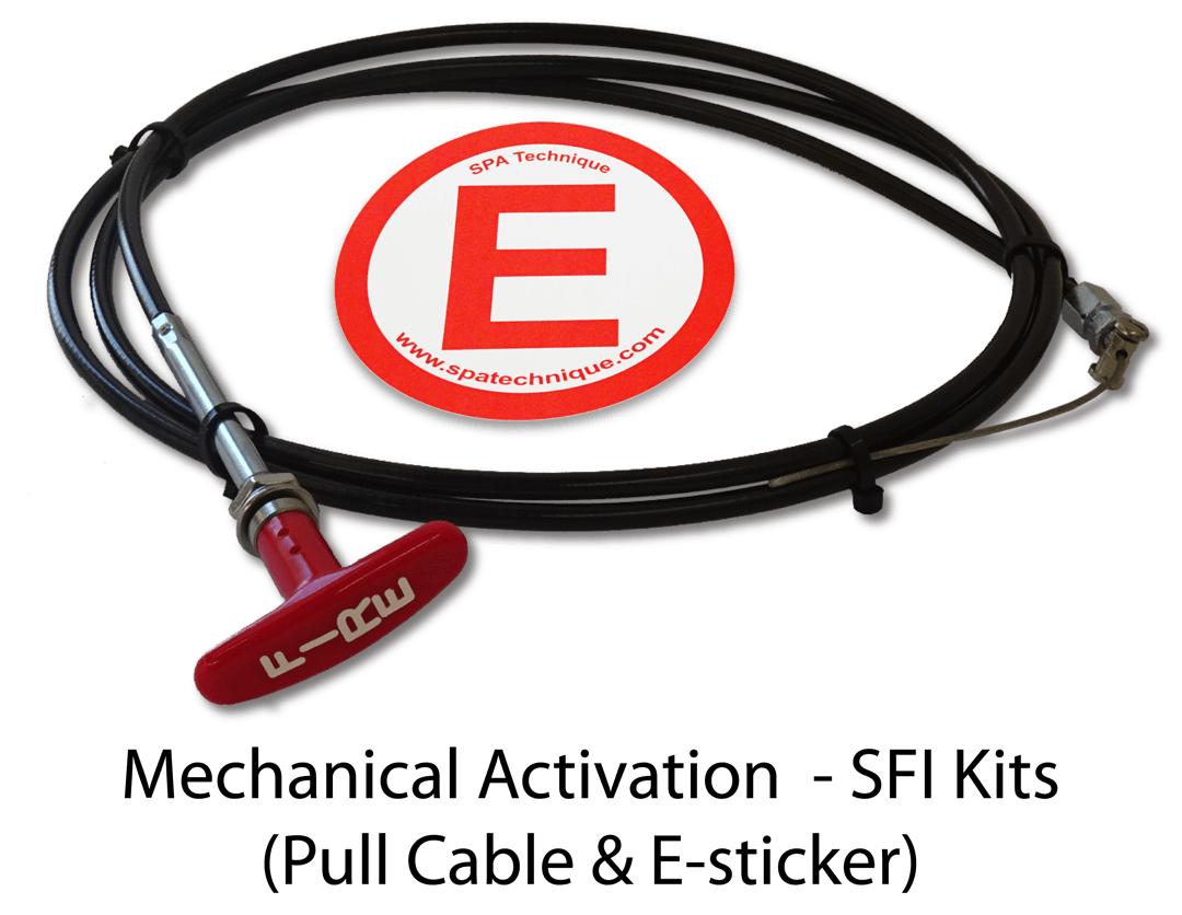SPA Technique Racing Fire Systems SPA 3lb Extreme SFI Mechanical Fire System, compact and reliable for race car fire safety.