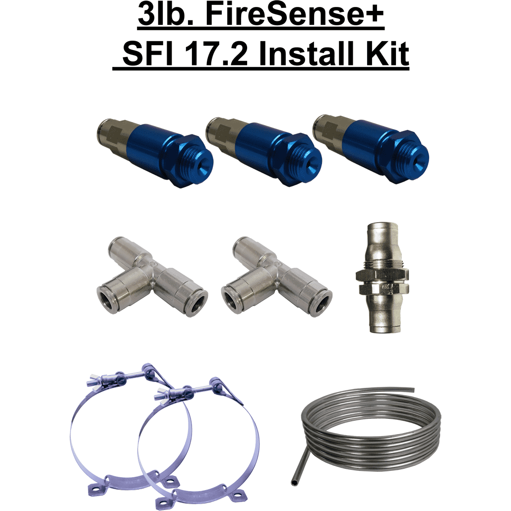 SPA Technique FireSense+ 3lb mechanical fire suppression system, SFI 17.2 certified, designed for racing fire safety.